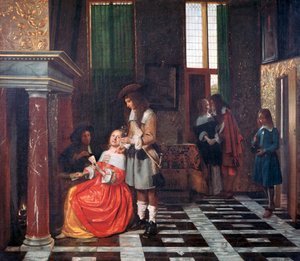 Gracze w karty, c1663-1665 autorstwa Pieter de Hooch