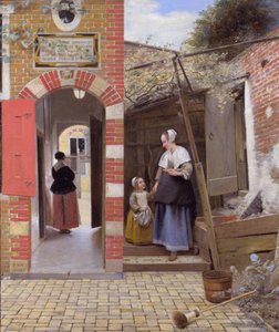 Dziedziniec domu w Delft autorstwa Pieter de Hooch