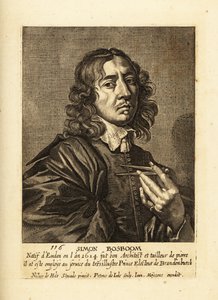 Portret Simona Bosbooma, holenderskiego architekta i pisarza Złotego Wieku autorstwa Pieter de II Jode