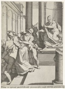 Chrystus wysłany przez Piłata do Heroda Męka Chrystusa (tytuł serii) Passionis et resurrectionis (tytuł serii) autorstwa Pieter de Jode (I)