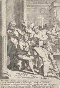 Doornenkroning van Christus Passie van Christus (tytuł serii) Pasja i Zmartwychwstanie (tytuł serii) autorstwa Pieter de Jode (I)