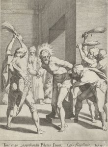 Geseling van Christus Passie van Christus (tytuł serii) Pasja i Zmartwychwstanie (tytuł serii) autorstwa Pieter de Jode (I)