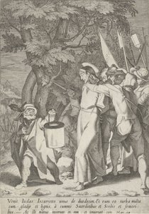 Gevangenneming van Christus Passie van Christus (tytuł serii) Pasja i Zmartwychwstanie (tytuł serii) autorstwa Pieter de Jode (I)