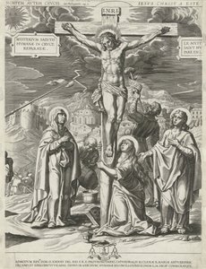 Ukrzyżowanie Chrystusa, część środkowa autorstwa Pieter de Jode (I)