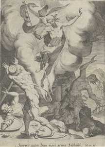 Stojący van Christus Passie van Christus (tytuł serii) Pasja i Zmartwychwstanie (tytuł serii) autorstwa Pieter de Jode (I)