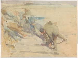 Pracownicy rozbijający szyny autorstwa Pieter de Josselin