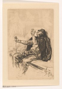 Pijący mężczyzna z laską autorstwa Pieter de Josselin