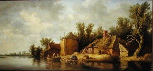 Krajobraz rzeki (olej na pokładzie) autorstwa Pieter de Neyn