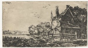 Dom z trzema kominami autorstwa Pieter de With (attributed to)