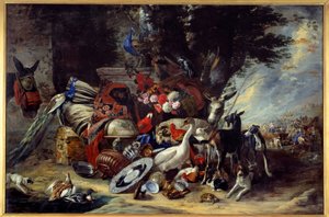 Zwierzęta i naczynia również powiedziały, że Jakub wyruszył do Mezopotamii Obraz Pietera Boela (1622-1674)