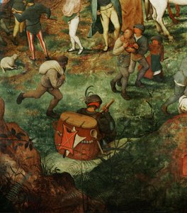 Jezus niosący krzyż (obraz na drewnie dębowym) autorstwa Pieter the Elder Bruegel
