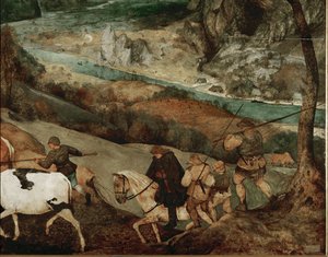 Powrót stada (olej na drewnie) autorstwa Pieter the Elder Bruegel