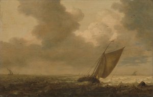 Ponton płynący przed wiatrem autorstwa Pieter the Elder Mulier