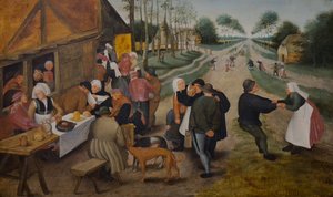 Kermesse flamandzki, druga połowa XVI wieku (olej na drewnie) autorstwa Pieter the Younger (studio of) Brueghel