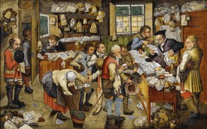 Le Payment de la dime - Zapłata dziesięciny (znany jako Prawnik wiejski) - Obraz Pietera Brueghela Młodszego (Le jeune ou Brueghel d