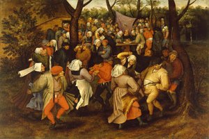 Chłopski taniec weselny, 1607 autorstwa Pieter Brueghel the Younger