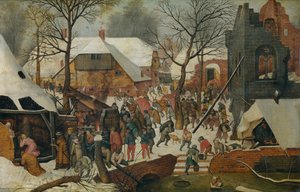 Pokłon Trzech Króli na śniegu (olej) autorstwa Pieter the Younger Brueghel