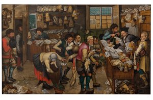 Zapłata dziesięciny (olej na panelu) autorstwa Pieter the Younger Brueghel