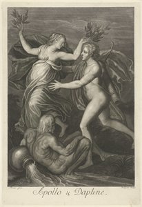 Apollo i Daphne (tytuł na obiekcie) Mitologiczne historie miłosne (tytuł serii) autorstwa Pieter van Gunst