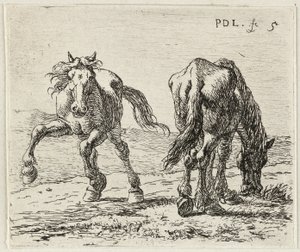 Niemiecki: Zwei Pferde auf einer Weide
Francuski: Les deux chevaux au pâturage
Dwa konie na łące autorstwa Pieter van Laer