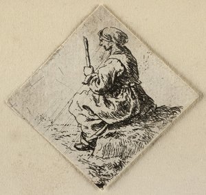 Siedząca kobieta autorstwa Pieter van Laer