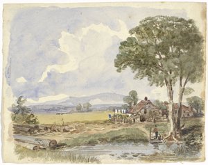 Krajobraz z farmą