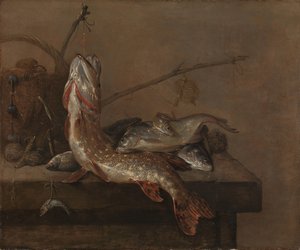 Martwa natura z rybami autorstwa Pieter van Noort