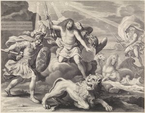 Rycina promocyjna z alegorycznym przedstawieniem Ludwika XIV jako Jowisza, 1659