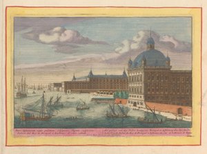 Widok na Pałac Królewski w Lizbonie Pałace don Pedro, króla Portugalii, w Lizbonie, na sidzie Tajo (tytuł na obiekcie) Theatrum Hispaniae (...) (tytuł serialu) autorstwa Pieter van den Berge