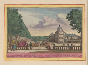 Pałac Królewski w Aranjuez Aranguez, Koninklyk Lusthof, siedem mil od Madrytu (tytuł na obiekcie) Theatrum Hispaniae (...) (tytuł serialu)