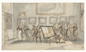 Książę Eugeniusz Sabaudzki u handlarza dziełami sztuki J.P. Lato autorstwa Pieter van den Berge