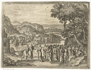 Chrystus odpowiada uczniom Jana Obrazy i sceny z Biblii (tytuł serii) autorstwa Pieter van der Borcht (I)