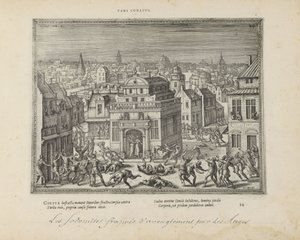 Mannen van Sodom spotkał się z blindheid slagen (tytuł na obiekcie) Święte emblematy i główne historie obu testamentów (Oude Testament) (tytuł serii) Zdjęcia i ryciny książek (tytuł serii) autorstwa Pieter van der Borcht (I)