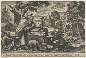 Kuszenie św. Antoniego autorstwa Pieter van der Borcht (I)