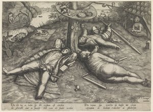 lenistwo autorstwa Pieter van der Heyden (attributed to)
