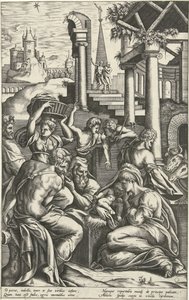Adoracja pasterzy autorstwa Pieter van der Heyden