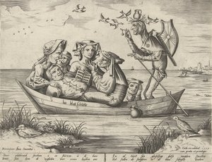 Niebieska łódź Bie blau schuijte (tytuł na obiekcie) autorstwa Pieter van der Heyden