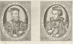 Portrety Wilhelma II, księcia Gelre i Marii Austrii, księżnej Gelre Portrety władców (tytuł serii) autorstwa Pieter van der Heyden