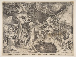 Św. Jakub i czarodziej Hermogenes z Historii czarodzieja Hermogenesa, 1565.