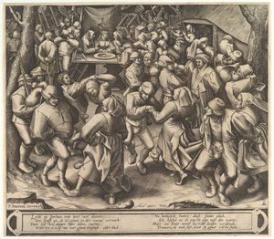 Taniec weselny chłopski, po 1570 r. autorstwa Pieter van der Heyden