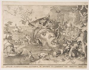 Kuszenie św. Antoniego, 1556. autorstwa Pieter van der Heyden