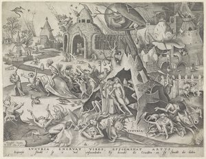 żądza Luxuria (tytuł na obiekcie) Siedem grzechów głównych (tytuł serii) autorstwa Pieter van der Heyden