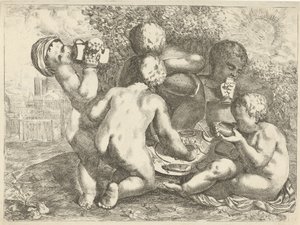 Bachanalia z pięcioma puttami autorstwa Pieter van der Plas (II)