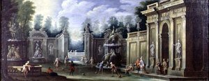 Kaprys architektoniczny z figurami autorstwa Pietro Paltronieri