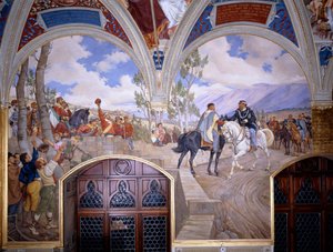 Victor Emanuel II Spotkanie Giuseppe Garibaldiego w Teano autorstwa Pietro Aldi