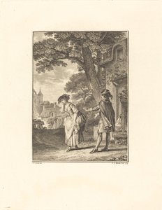 Wróżbita wioski (Płacząca Colette) autorstwa Pietro Antonio Martini after Jean Michel Moreau