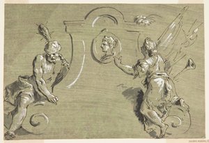 Projekt części malowanej dekoracji autorstwa Pietro Antonio Novelli