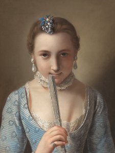 Młoda kobieta z wachlarzem autorstwa Pietro Antonio Rotari