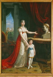 Elisa Bonaparte, siostra Napoleona I, wielka księżna Toskanii, ze swoją córką Napoleone-Elisą ...