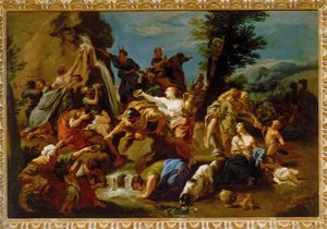Mojżesz uderzający w skałę na pustyni,
druga połowa XVII wieku (olej na płótnie)